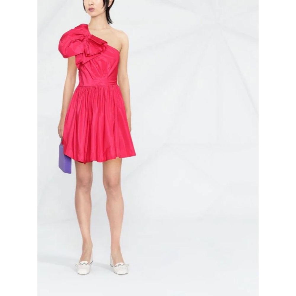 PINKO bow one-shoulder mini dress